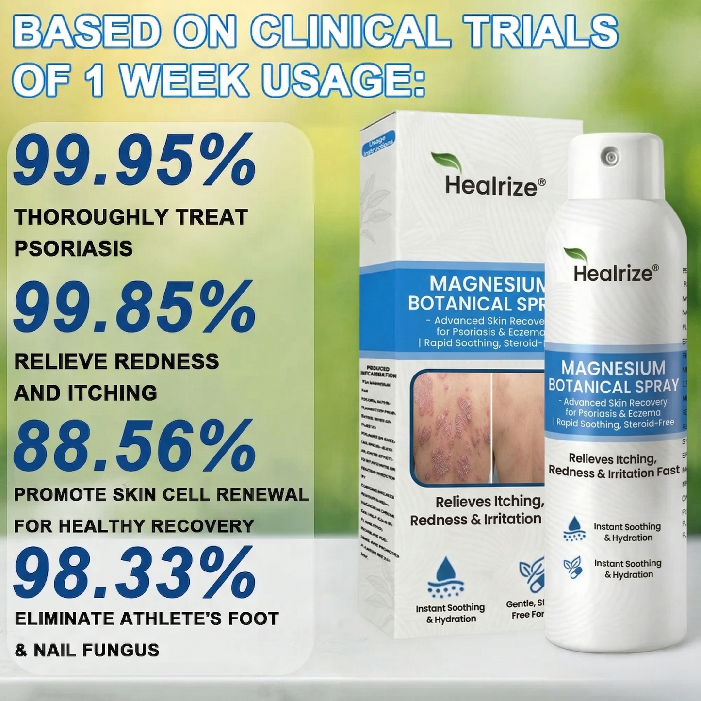 Healrize® Magnesium Botanical Spray🔥 – Advanced Skin Recovery for Psoriasis & Eczema | Rapid Soothing, Steroid-Free