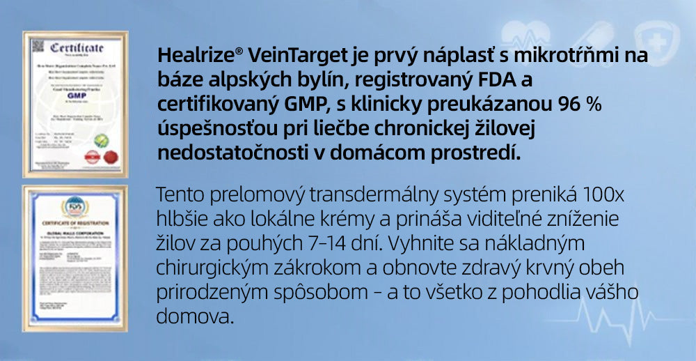 Healrize® VeinTarget mikrojihlová náplasť 🚀 Okamžitá úľava, dlhodobé výsledky 🚀