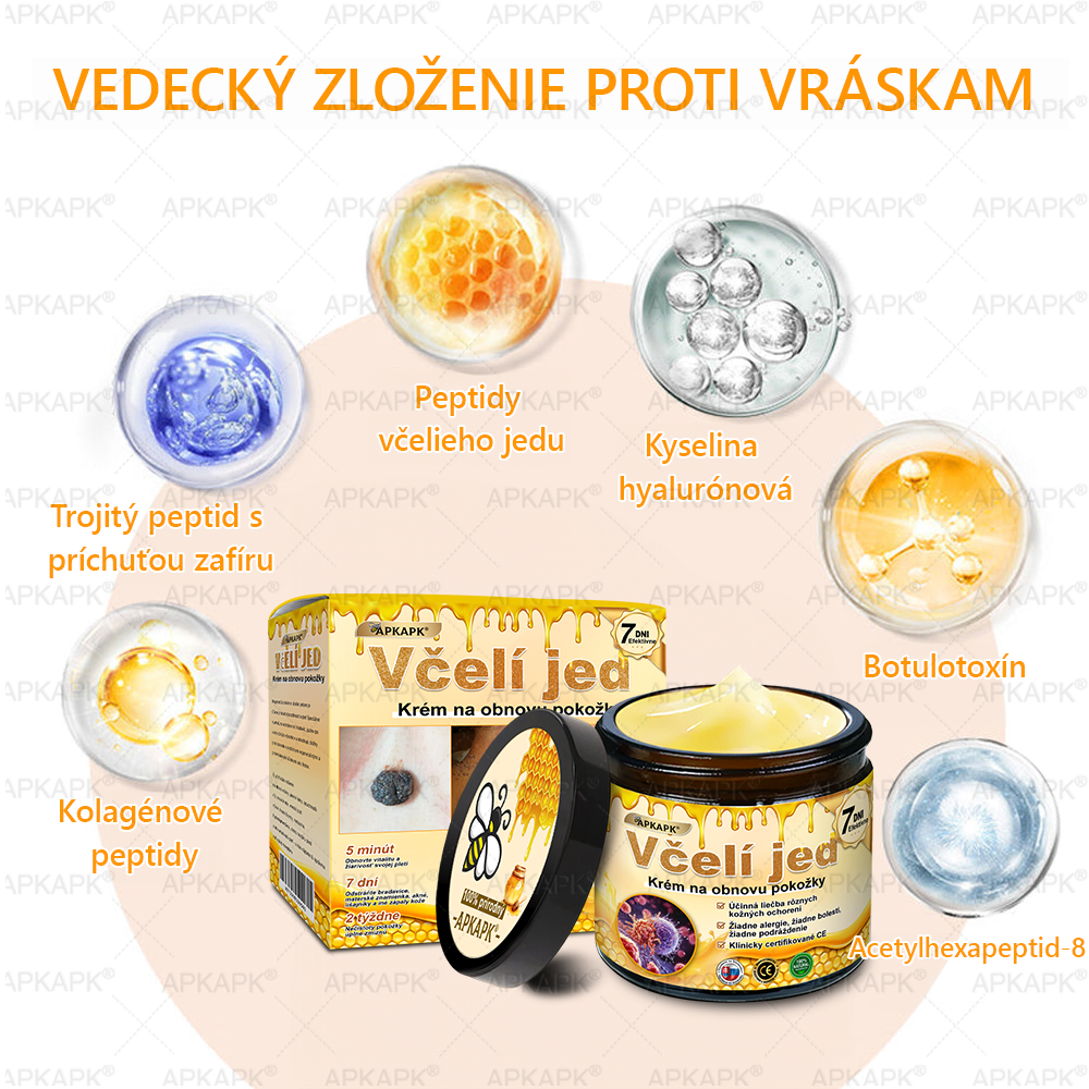 ✨APKAPK® Včelí jed regeneračný krém na pokožku 🔥 Vyvinuté na Slovensku, vyrobené a dodávané zo Slovenska🫏