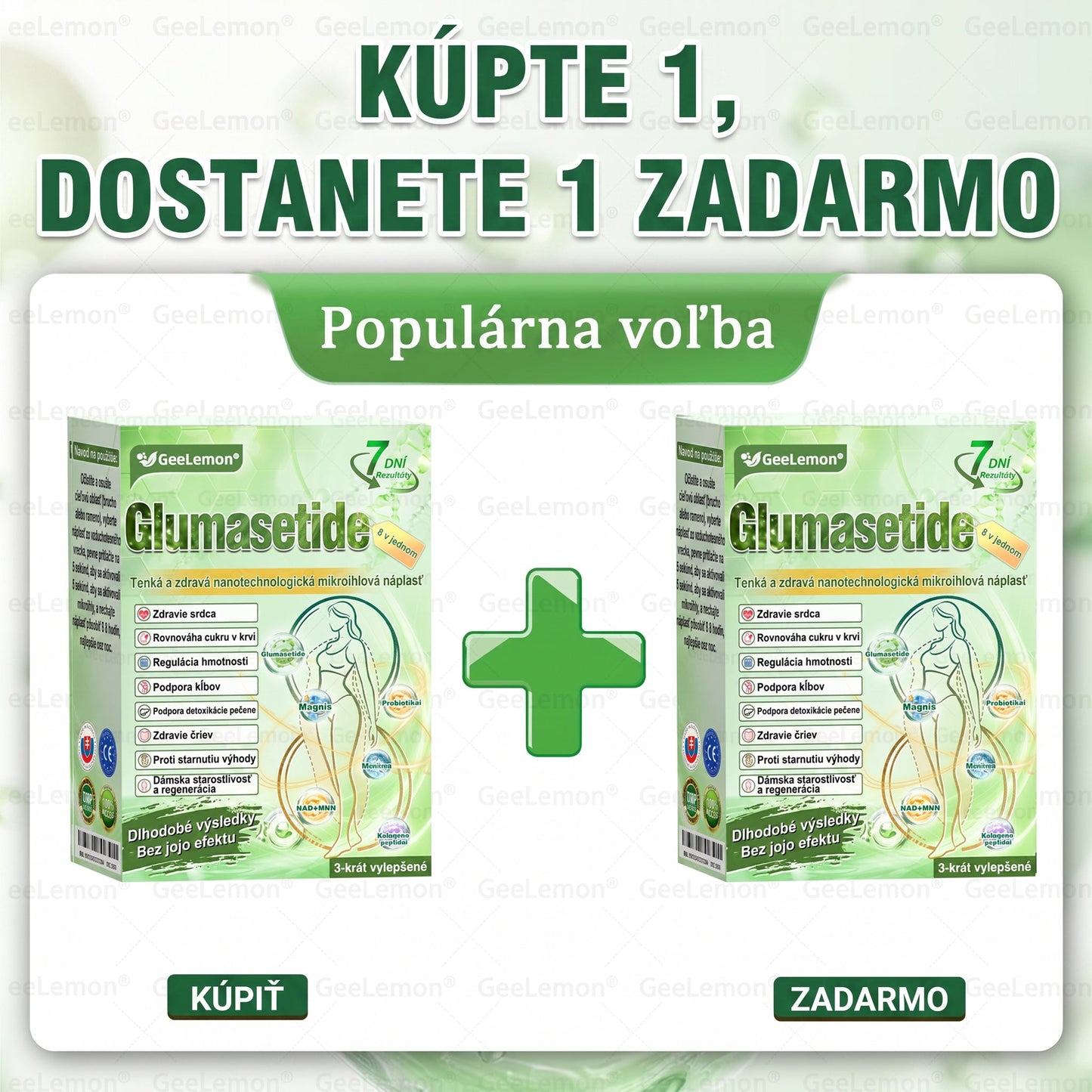Oficiálne certifikované 🔥 Tisíce spokojných používateľov na Slovensku💗🥰𝐆𝐞𝑒𝐿𝑒𝐦𝐨𝐧® 𝐆𝐥𝐮𝐦𝐚𝐬𝐞𝐭𝐢𝐝𝐞  8 IN 1" TENKY A ZDRAVY MIKROIHLICKOVY PLASTER ((Iba raz denne, viditeľné zmeny do 7 dní))  ✅