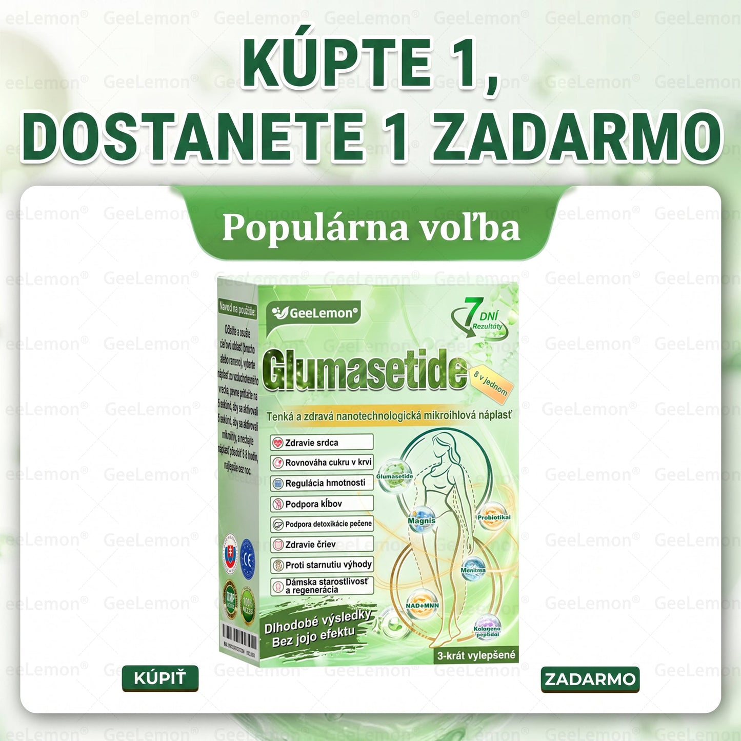 Oficiálne certifikované 🔥 Tisíce spokojných používateľov na Slovensku💗🥰𝐆𝐞𝑒𝐿𝑒𝐦𝐨𝐧® 𝐆𝐥𝐮𝐦𝐚𝐬𝐞𝐭𝐢𝐝𝐞  8 IN 1" TENKY A ZDRAVY MIKROIHLICKOVY PLASTER ((Iba raz denne, viditeľné zmeny do 7 dní))  ✅