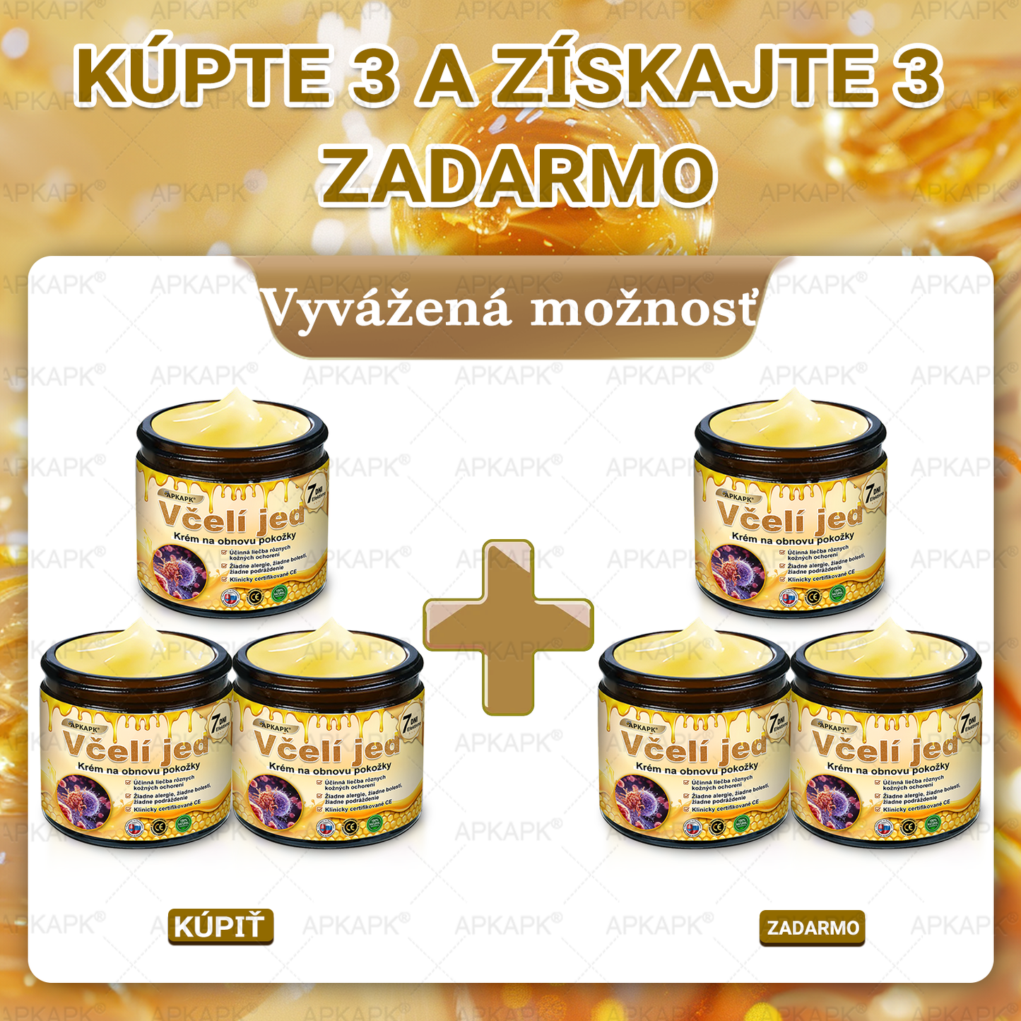 ✨APKAPK® Včelí jed regeneračný krém na pokožku 🔥 Vyvinuté na Slovensku, vyrobené a dodávané zo Slovenska🫏