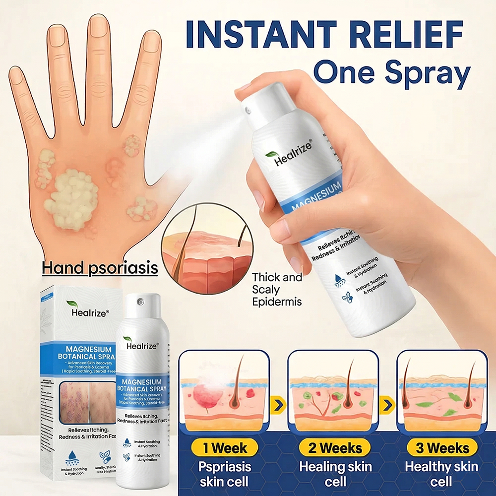 Healrize® Magnesium Botanical Spray🔥 – Advanced Skin Recovery for Psoriasis & Eczema | Rapid Soothing, Steroid-Free