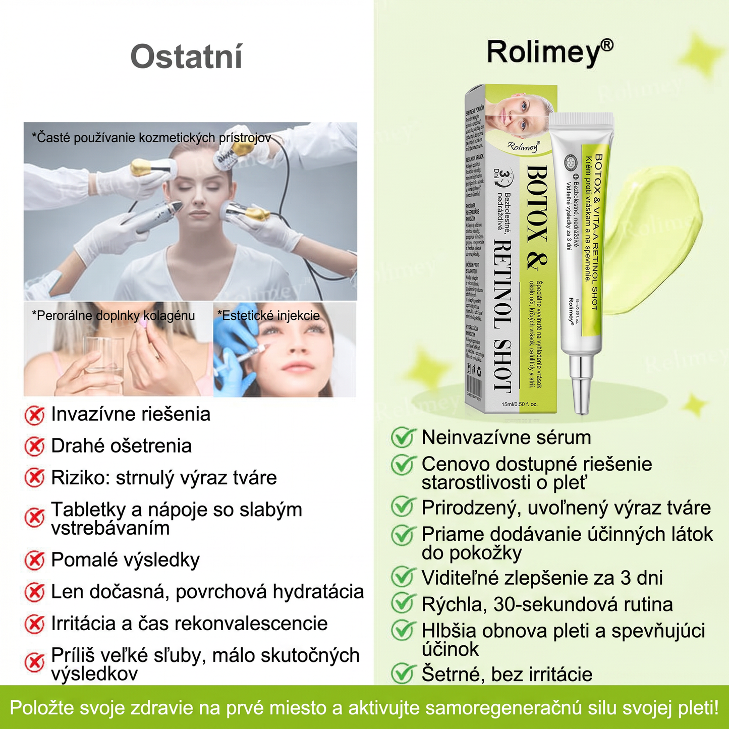 🌸Rolimey®  Botox & Vita-A Retinol Retinol Shot Krém proti vraskam a na spevnenie pleti ⏰Posledný deň! 70% zľava💡