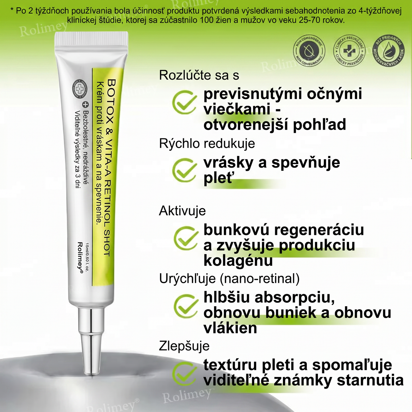 🌸Rolimey®  Botox & Vita-A Retinol Retinol Shot Krém proti vraskam a na spevnenie pleti ⏰Posledný deň! 70% zľava💡