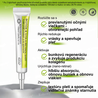 🌸Rolimey®  Botox & Vita-A Retinol Retinol Shot Krém proti vraskam a na spevnenie pleti ⏰Posledný deň! 70% zľava💡