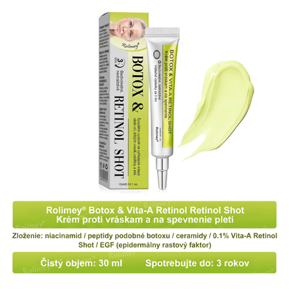 🌸Rolimey®  Botox & Vita-A Retinol Retinol Shot Krém proti vraskam a na spevnenie pleti ⏰Posledný deň! 70% zľava💡