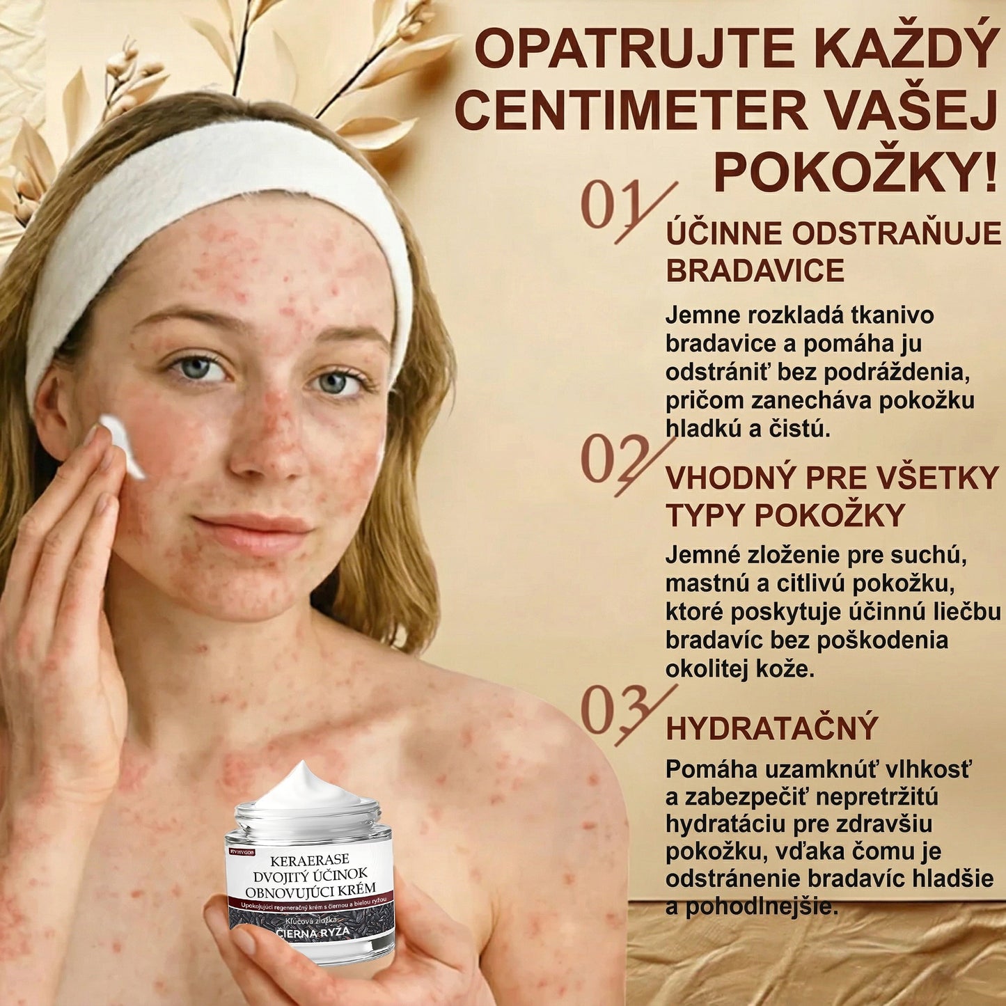 FIVFIVGO® Upokojujúci regeneračný krém s čiernou a bielou ryžou👨‍⚕️ Schválené ŠÚKL(Odstraňovanie bradavíc a kožných výrastkov, senilnej purpury, čerešňových angiómov, rakoviny kože a seboroickej keratózy).)⏰