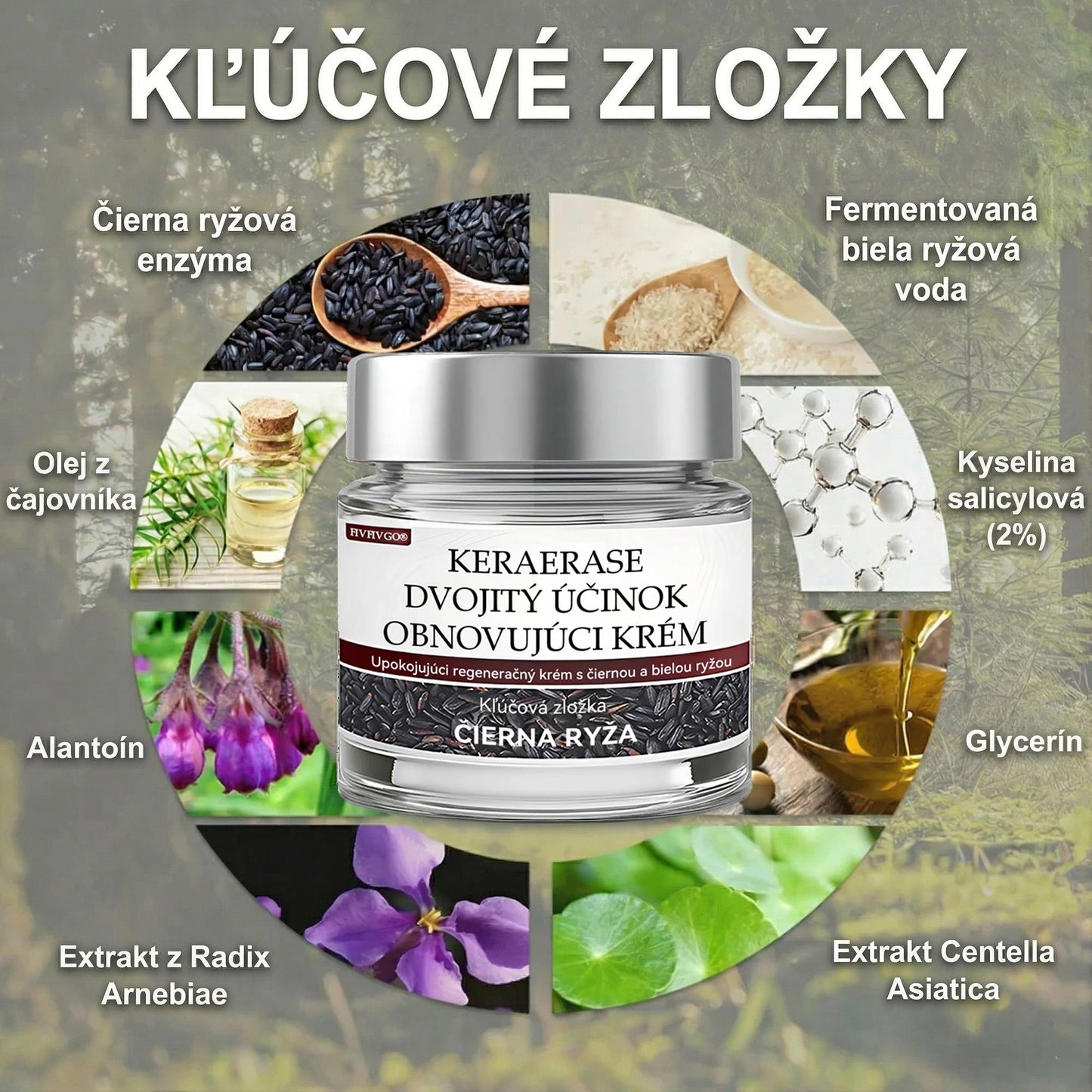 FIVFIVGO® Upokojujúci regeneračný krém s čiernou a bielou ryžou👨‍⚕️ Schválené ŠÚKL(Odstraňovanie bradavíc a kožných výrastkov, senilnej purpury, čerešňových angiómov, rakoviny kože a seboroickej keratózy).)⏰