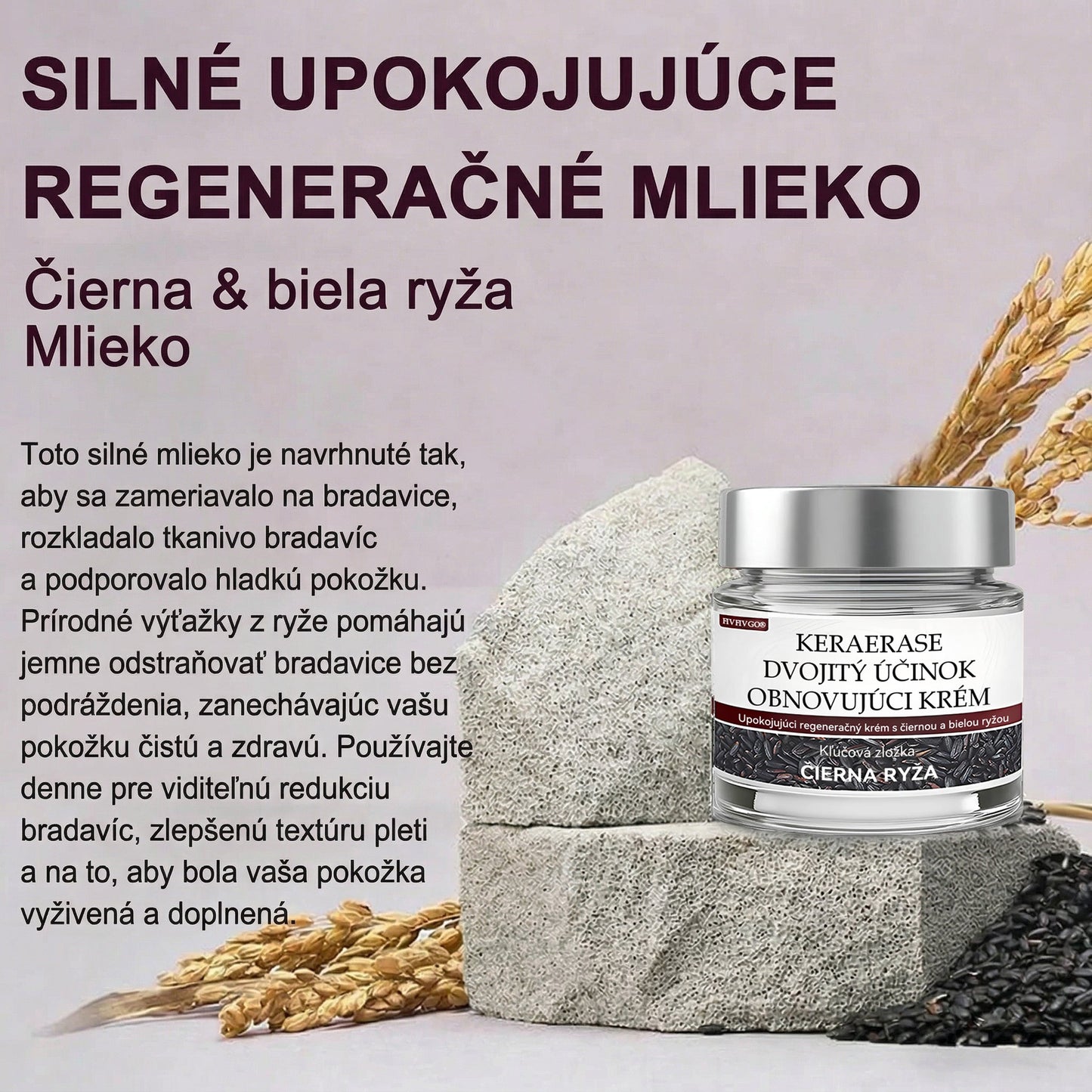 FIVFIVGO® Upokojujúci regeneračný krém s čiernou a bielou ryžou👨‍⚕️ Schválené ŠÚKL(Odstraňovanie bradavíc a kožných výrastkov, senilnej purpury, čerešňových angiómov, rakoviny kože a seboroickej keratózy).)⏰