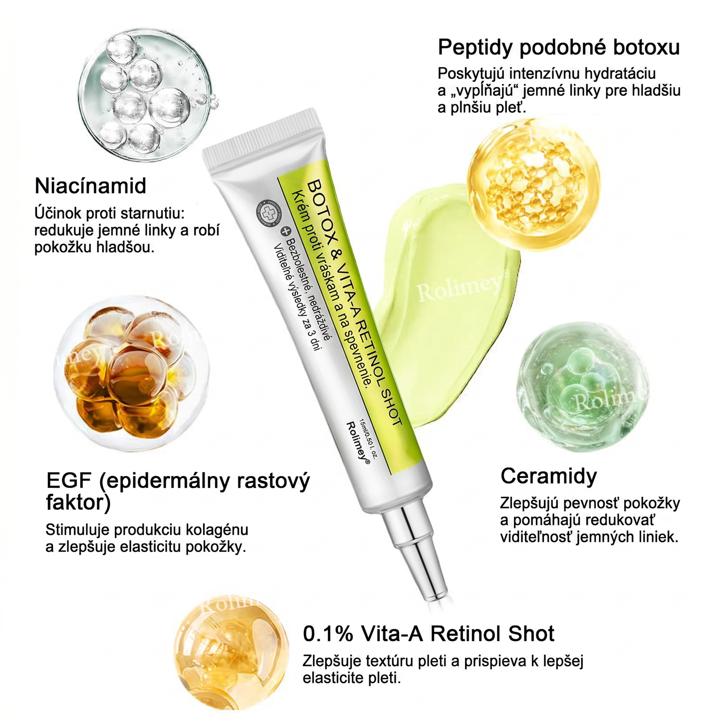 🌸Rolimey®  Botox & Vita-A Retinol Retinol Shot Krém proti vraskam a na spevnenie pleti ⏰Posledný deň! 70% zľava💡