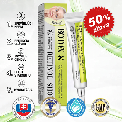 🌸Rolimey®  Botox & Vita-A Retinol Retinol Shot Krém proti vraskam a na spevnenie pleti ⏰Posledný deň! 70% zľava💡